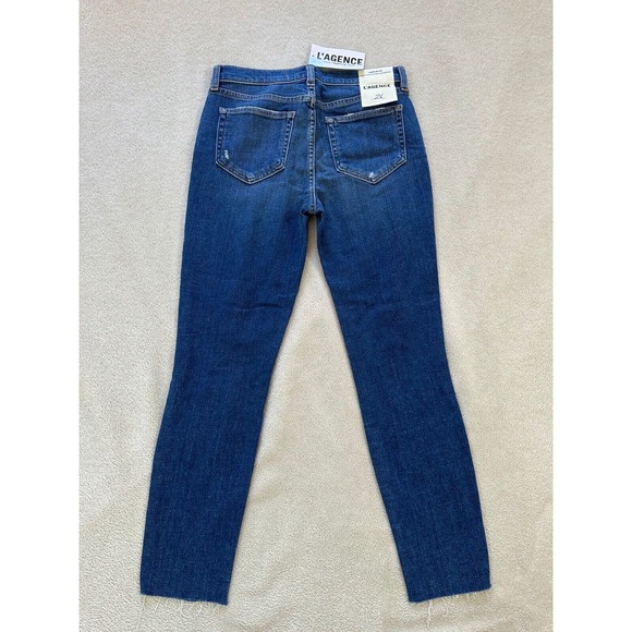 L’agence Denim Blue Marcelle French Slim Fit Authentique Distressed Jean Size 26 - Picture 3 of 3